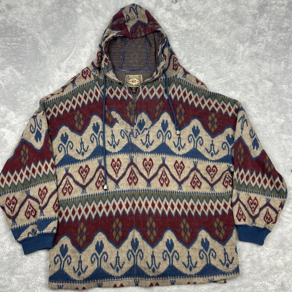 Vintage 90s Y2K Express Hoodie Medium Gray Fleece Pullover Oversized